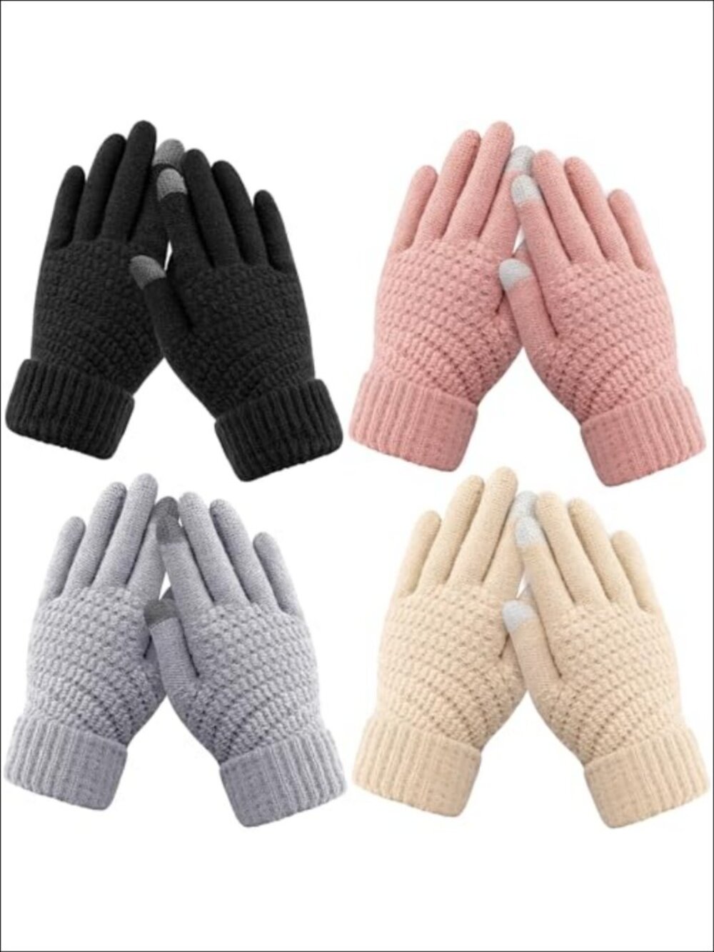 Women Winter Touchscreen Gloves Warm Acrylic Fleece Lined Cold Weather